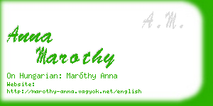 anna marothy business card