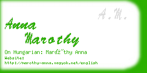 anna marothy business card